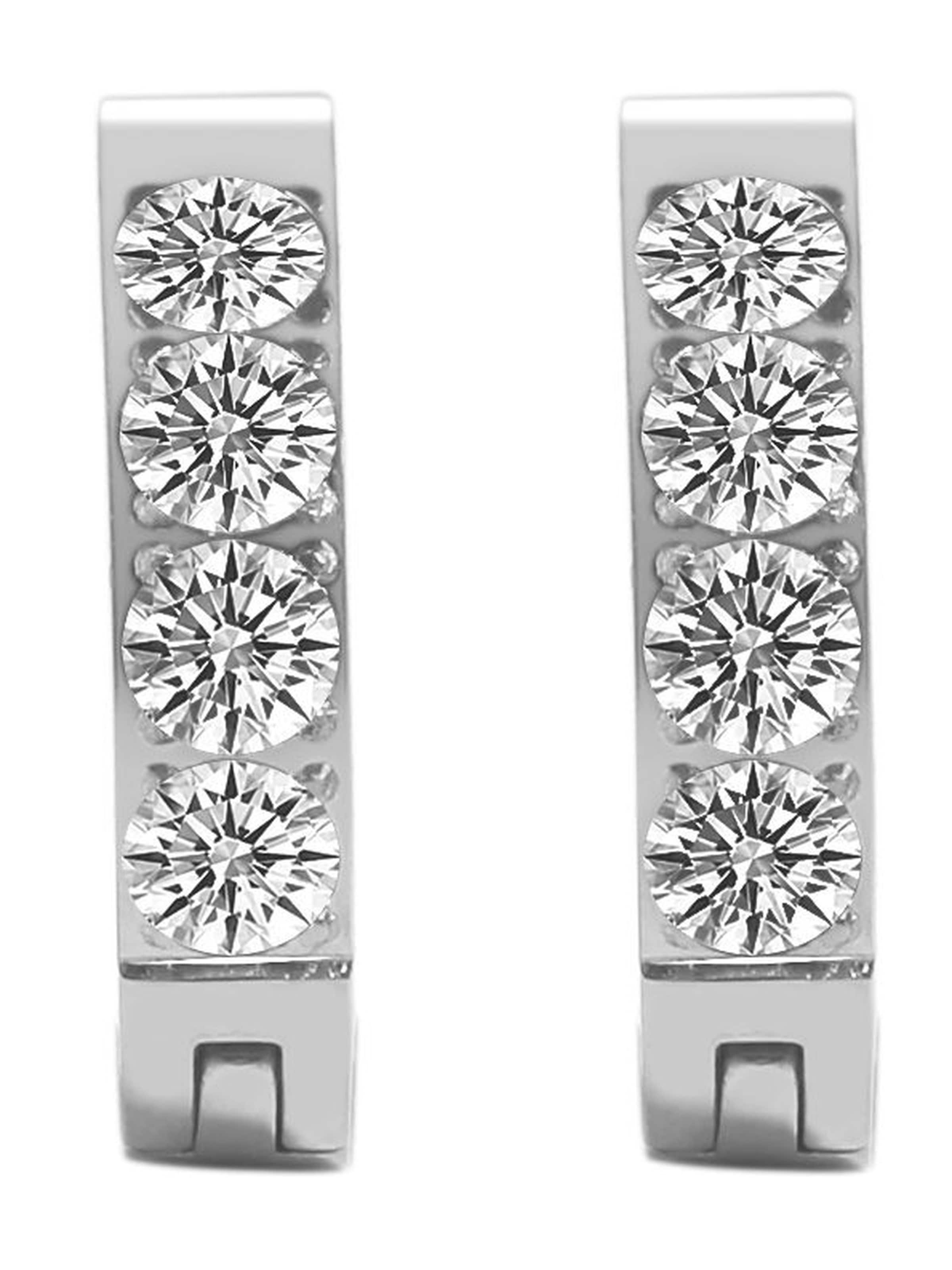 Akzent Ohrringe 'Edelstahl, D: 9 mm | 3 mm breit, Sicher & Robust &'‌‌‌‌‌‌‌‌‌‌ in Silber