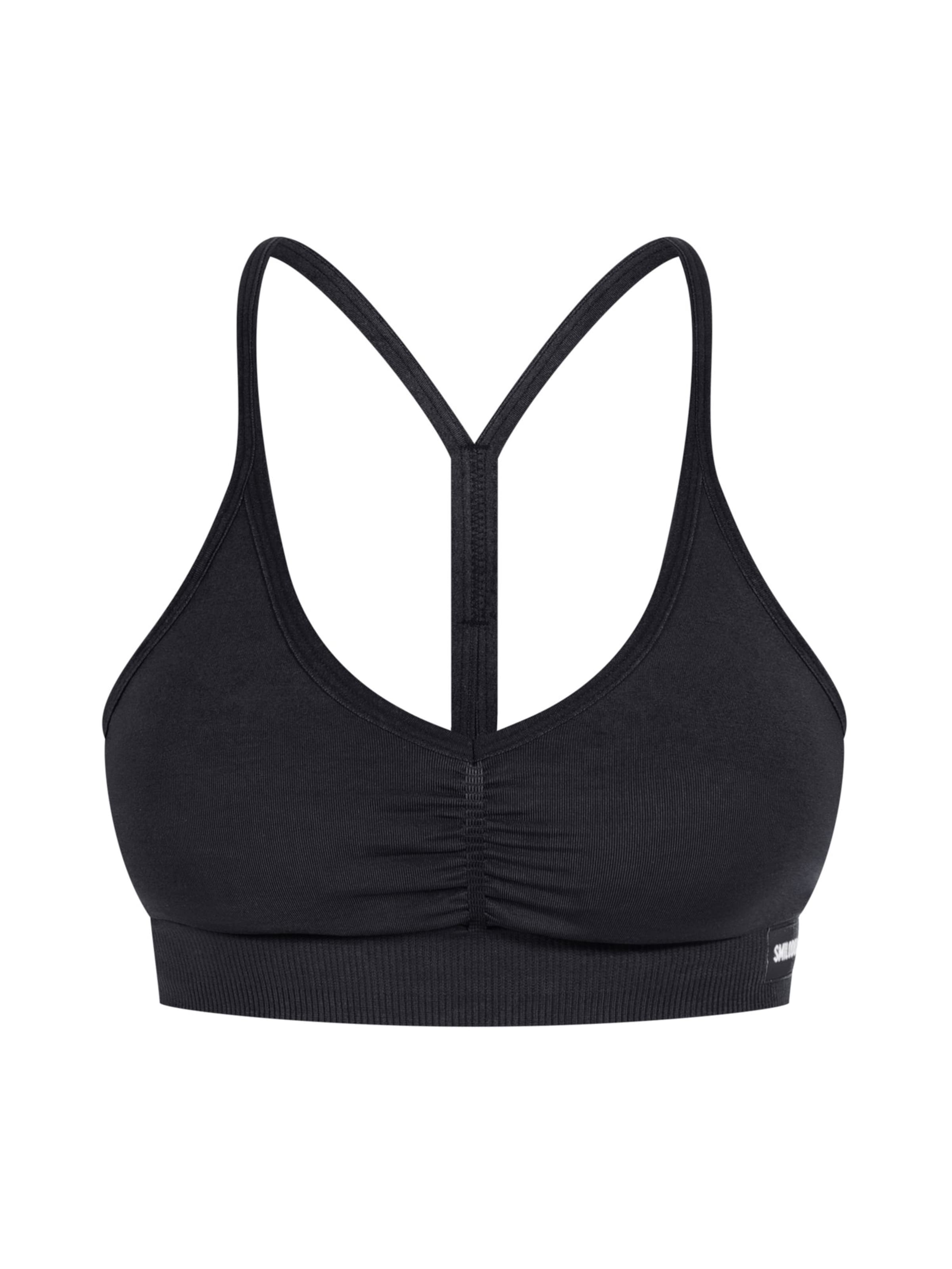 Soutien-gorge de sport ' Solid Scrunch ' Smilodox en noir : devant