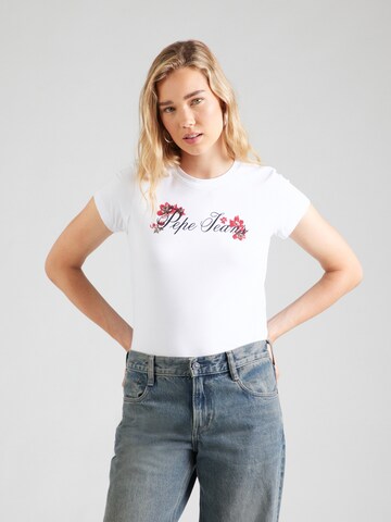 Pepe Jeans Póló 'FLORAL I' - fehér: elől