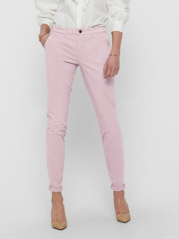 Coupe slim Pantalon chino 'Paris' ONLY en rose : devant