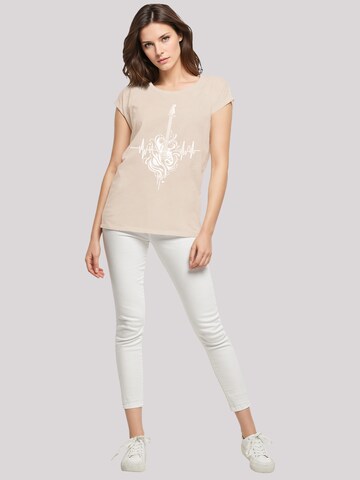 F4NT4STIC T-Shirt 'Gitarre Heartbeat' in Beige