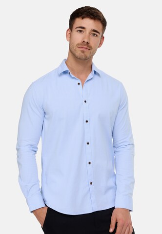 JEFF Regular fit Overhemd 'Earman' in Blauw: voorkant