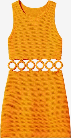 MANGO Gebreide jurk in Oranje: voorkant