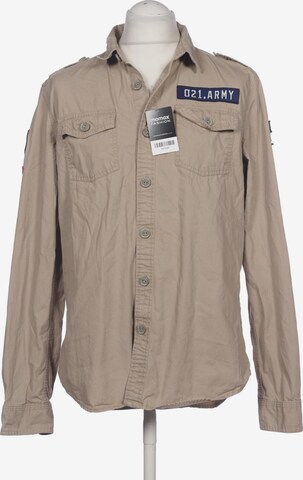 Superdry Button Up Shirt in XL in Beige: front