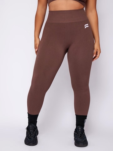Fortex Fitness Legginsy 'Seamless Essential' w kolorze brązowy