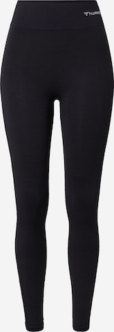 Skinny Pantalon de sport Hummel en noir : devant