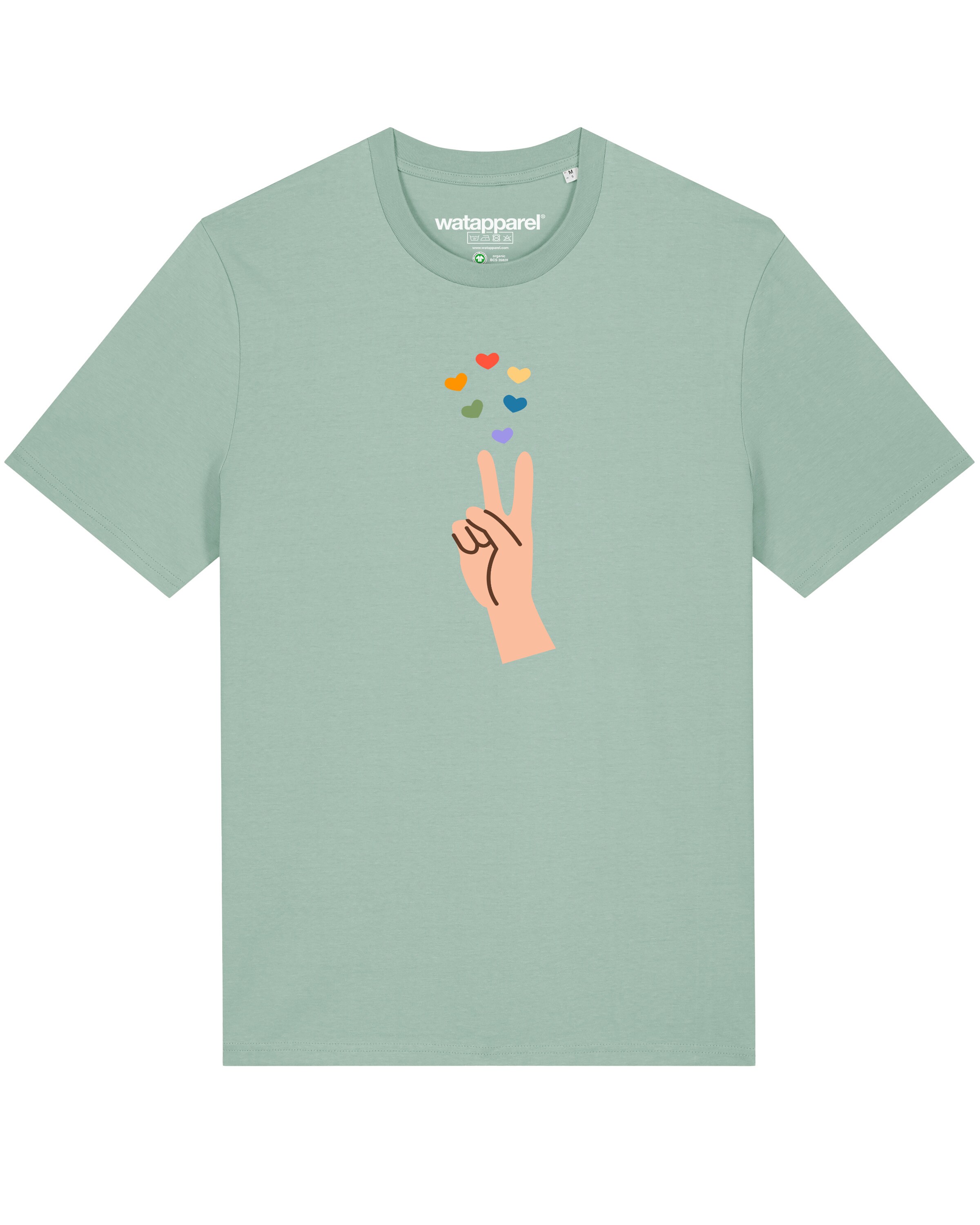T-Shirt ' Spread Love ' Watapparel en vert : devant