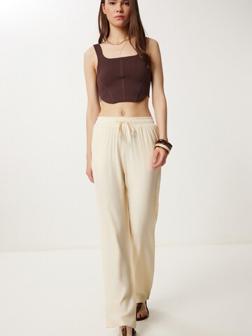 Happiness İstanbul Свободный крой Штаны в Бежевый