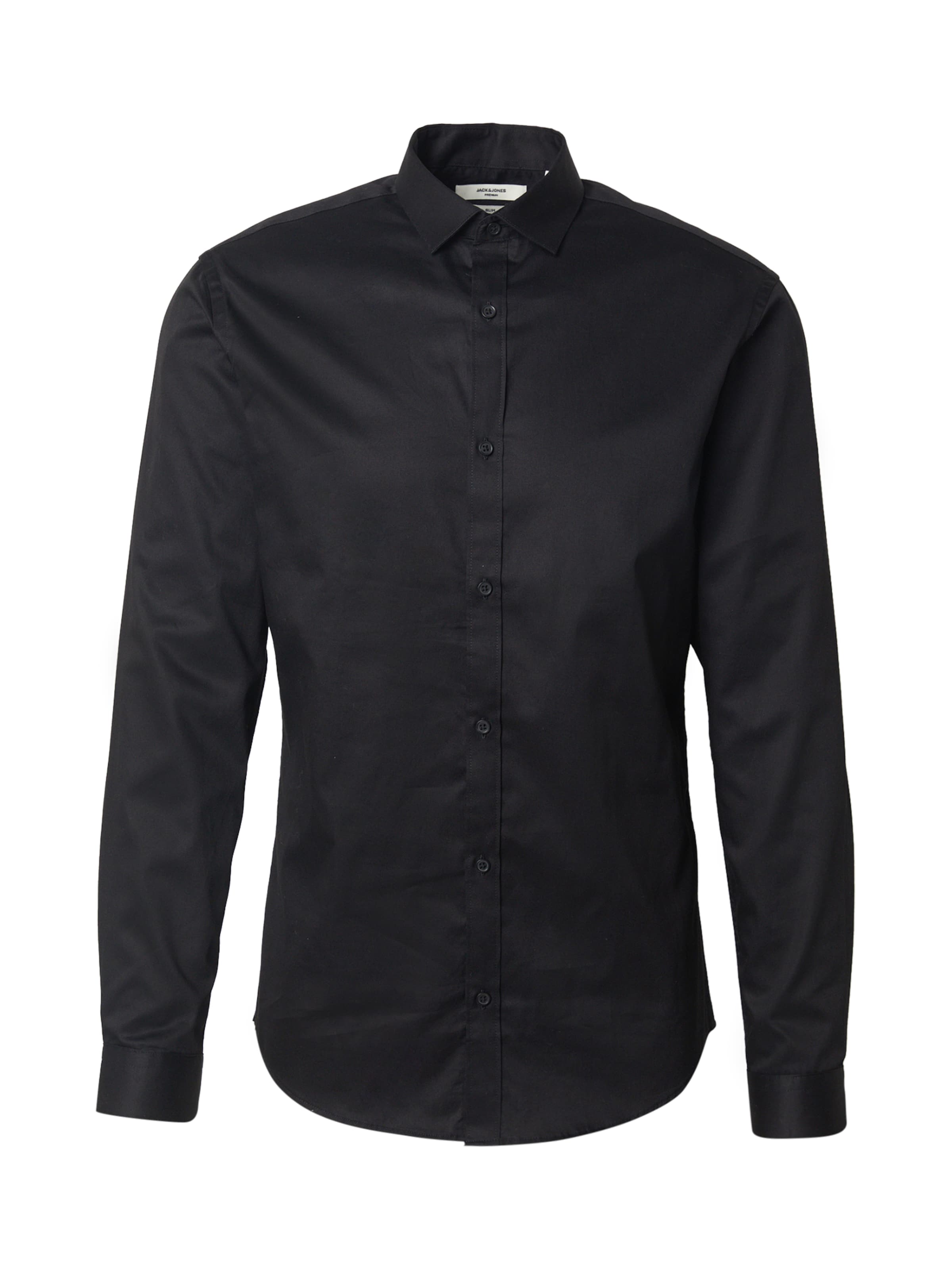 JACK & JONES Slim fit Skjorta 'Cardiff' i svart: framsida