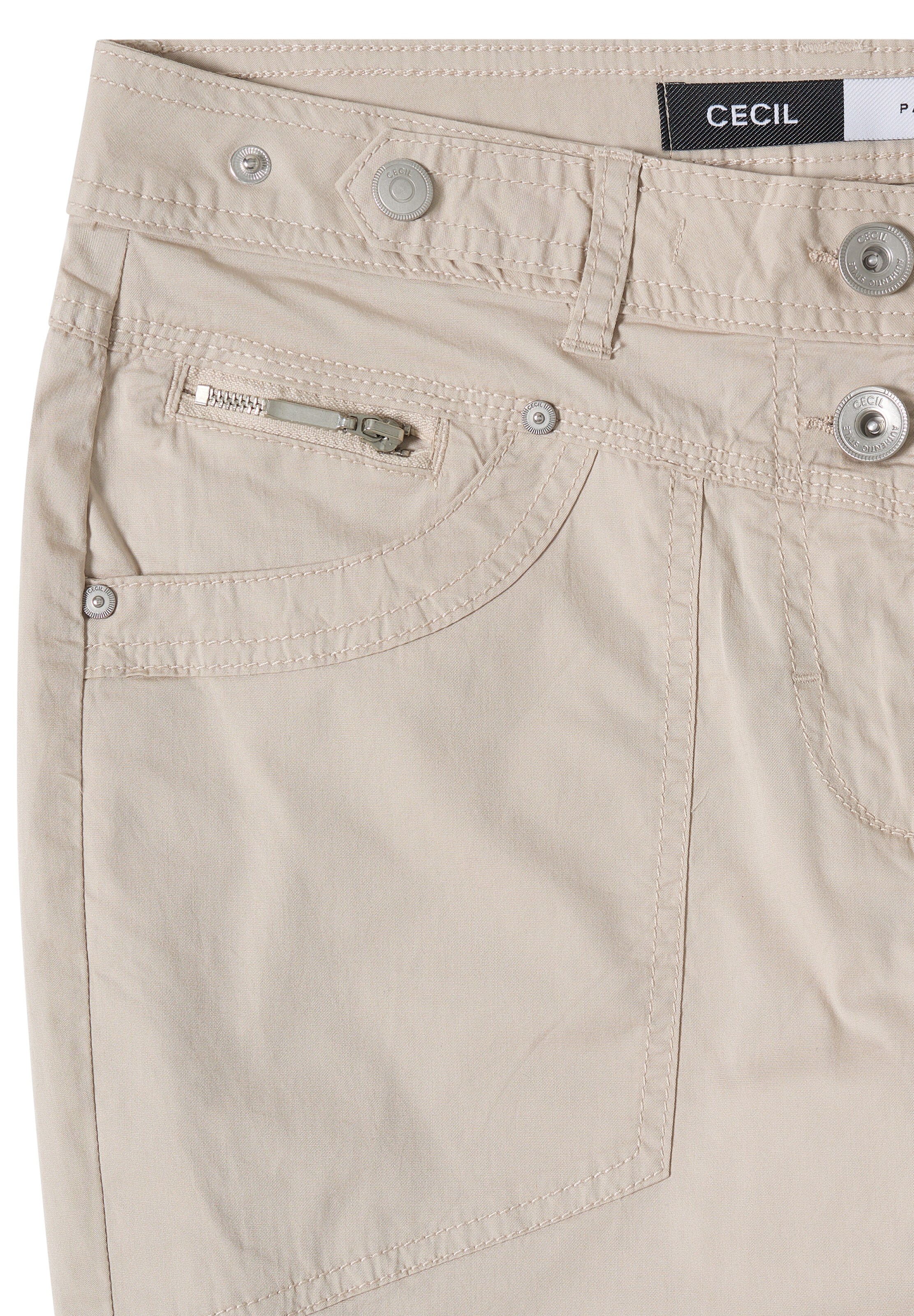 CECIL Slim fit Pants 'New York' in Beige