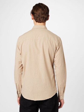 BLEND Regular fit Button Up Shirt in Beige