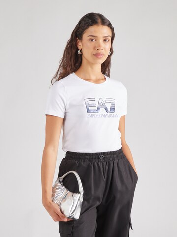 Maglietta di EA7 Emporio Armani in bianco: frontale