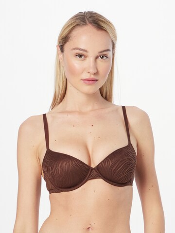 Calvin Klein Underwear Koszulkowy Biustonosz w kolorze brązowy: przód