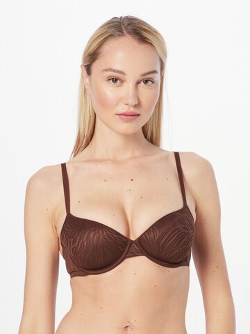 Calvin Klein Underwear T-shirt Bra in Brown: front