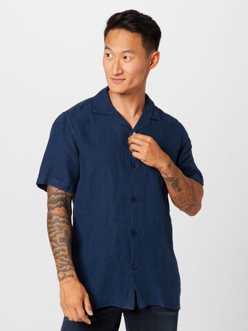 NN07 - Regular Fit Camisa 'Miyagi' em azul: frente