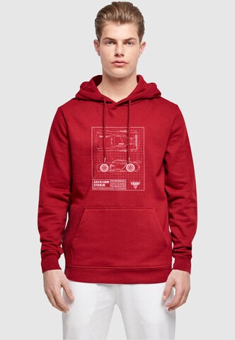 ABSOLUTE CULT Sweatshirt 'Cars - Jackson Storm Blueprint' in Red: front