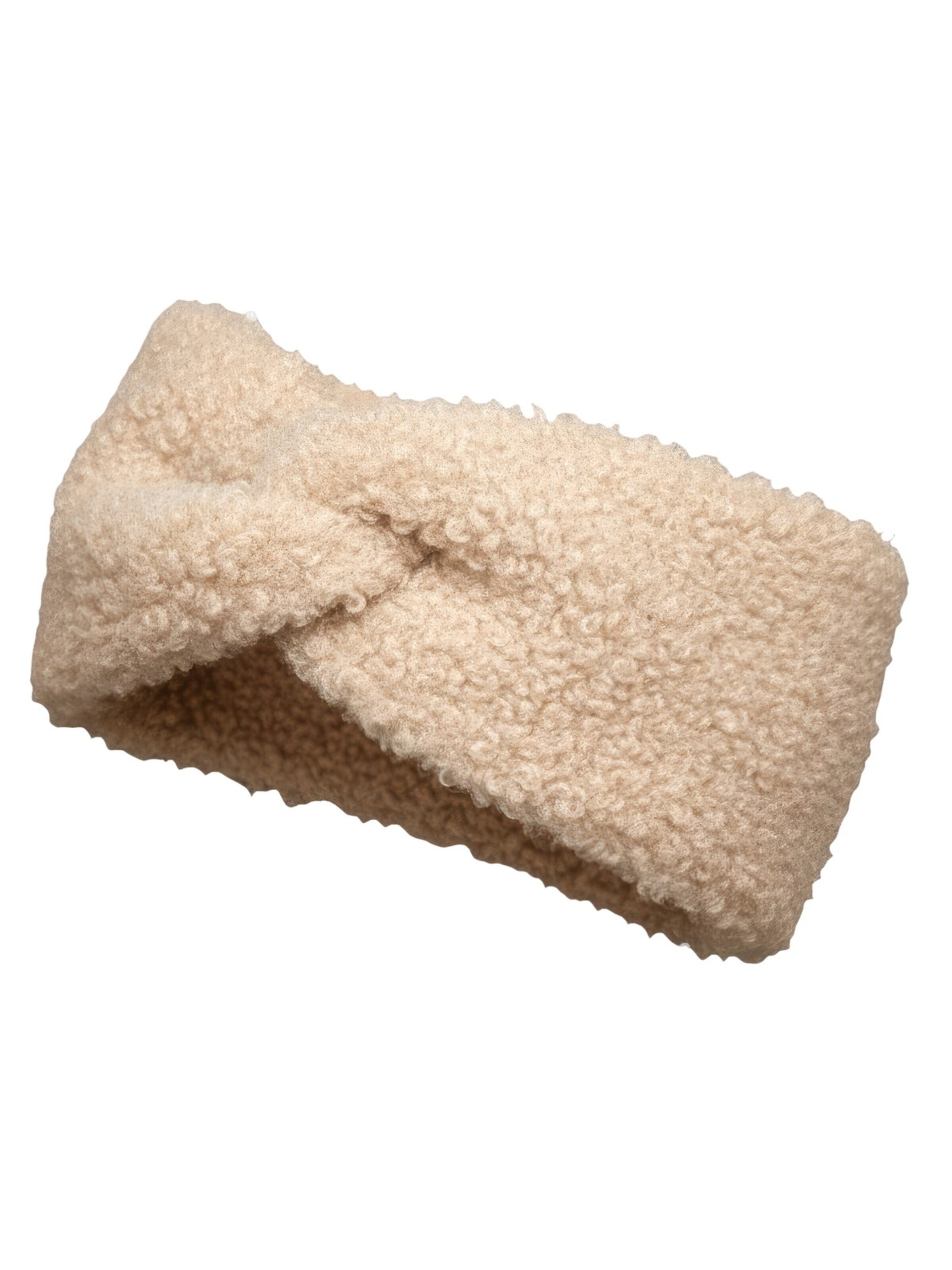 styleBREAKER Headband 'Stirnband in Teddyfell Optik' in Beige: front