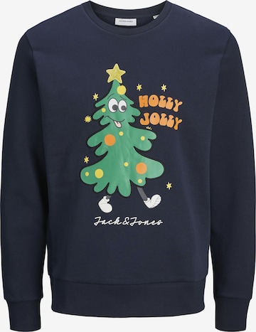 Felpa 'JJXmas Jolly' di JACK & JONES in blu: frontale