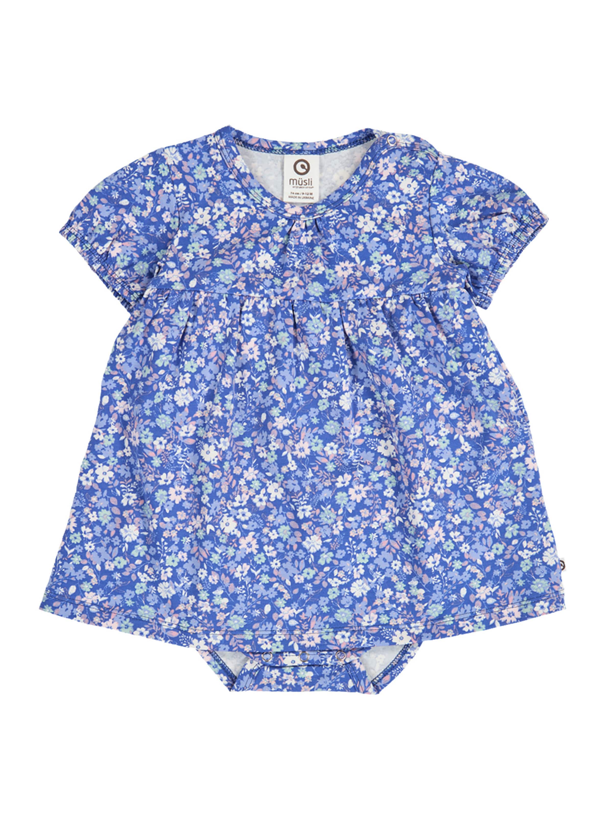 Müsli by GREEN COTTON Jurk in Blauw: voorkant