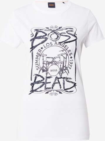 T-shirt 'Elogo' BOSS en blanc : devant