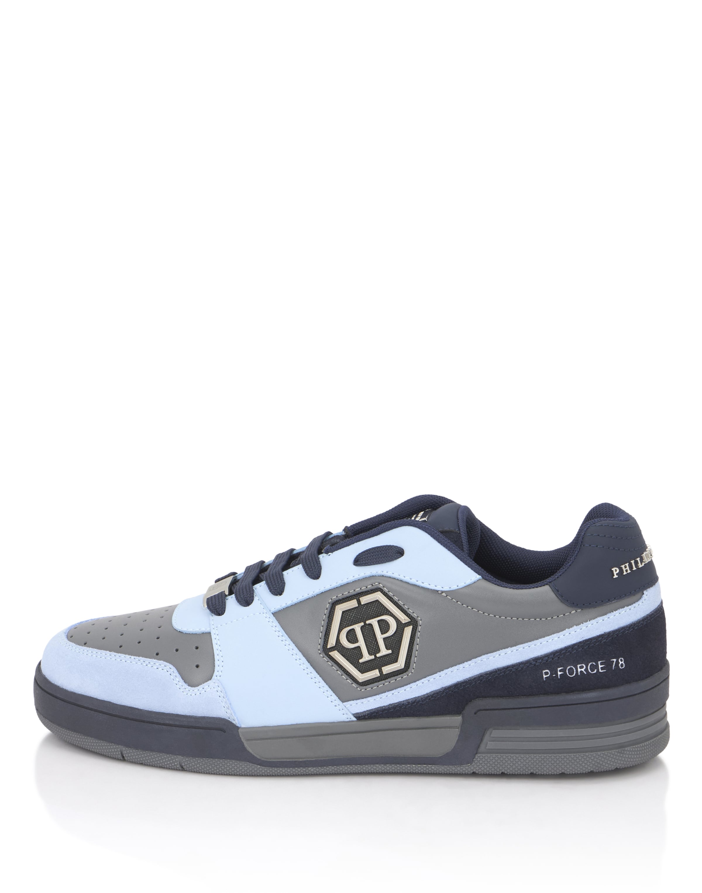 Philipp Plein - Sapatilhas baixas 'P-Force 78' em azul: frente