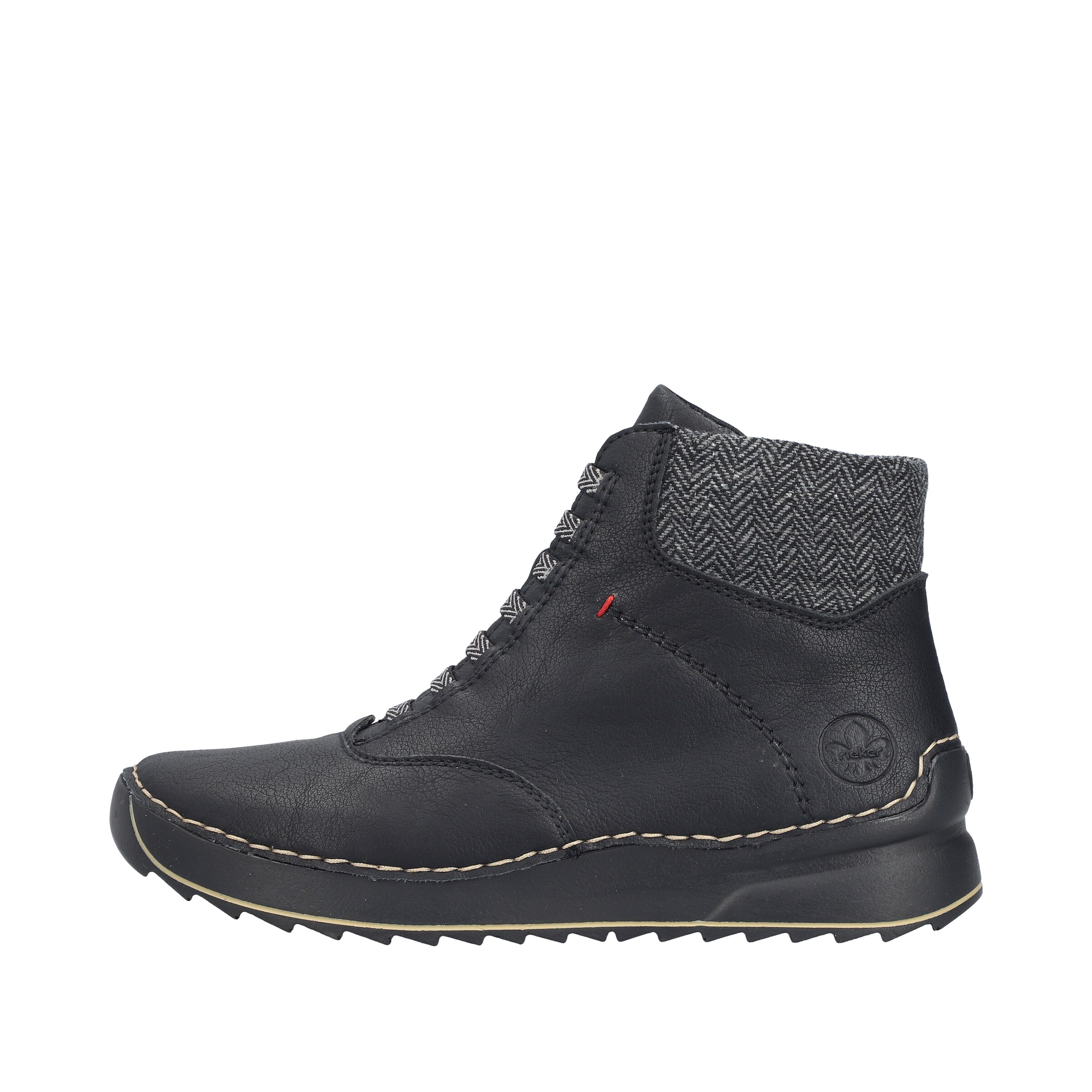 Rieker Lace-Up Ankle Boots in Black