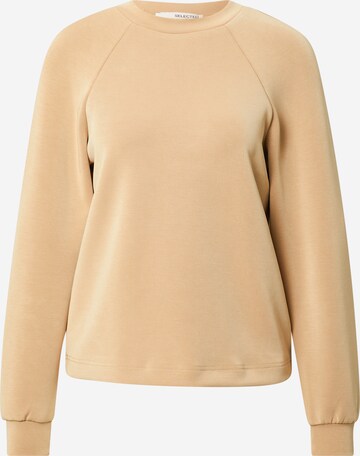 Sweat-shirt 'Tenny' SELECTED FEMME en beige : devant