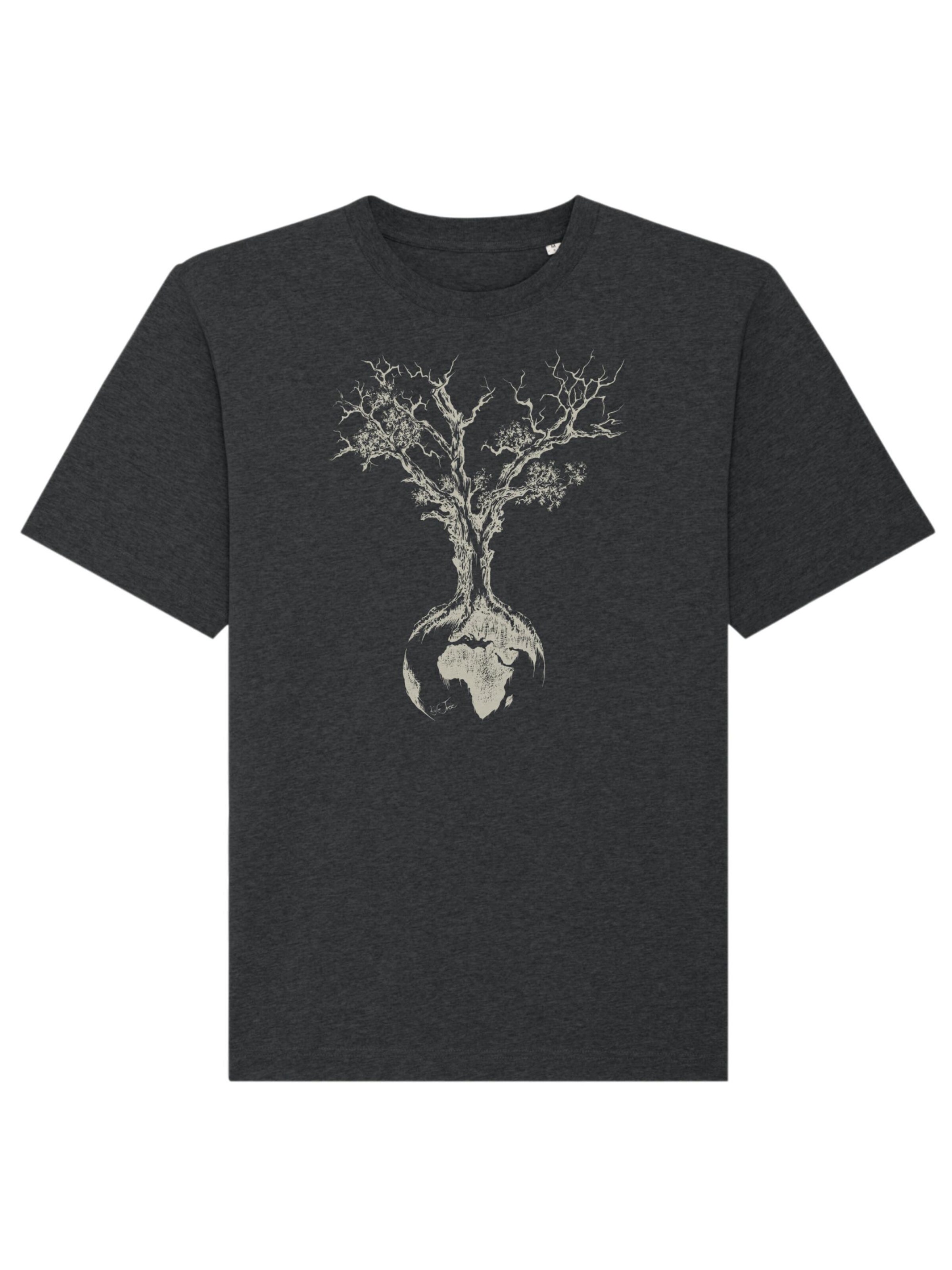 Life-Tree Shirt 'Weltenbaum' in Black: front