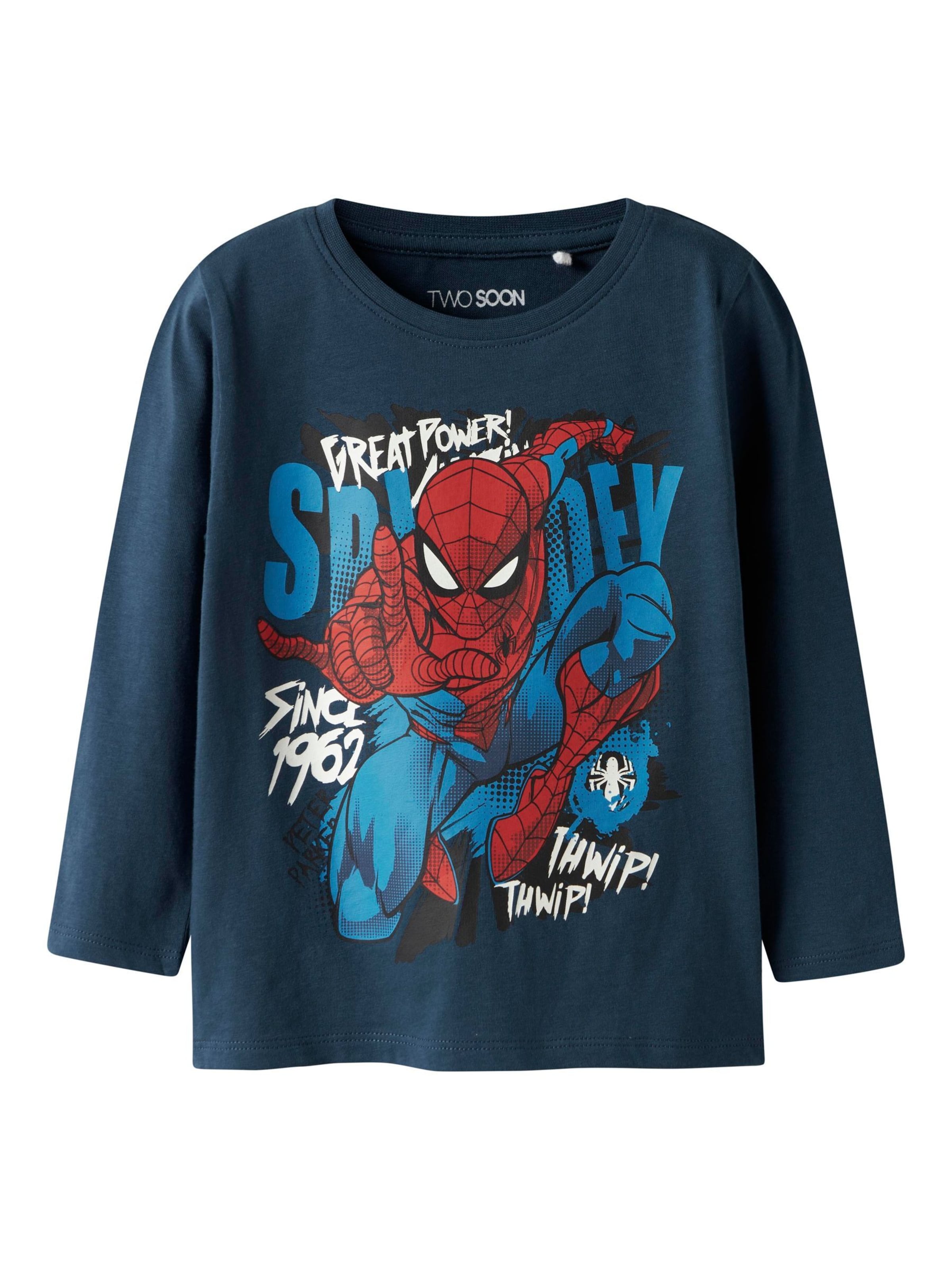 TWO SOON - Camiseta 'Spider-Man' en azul: frente