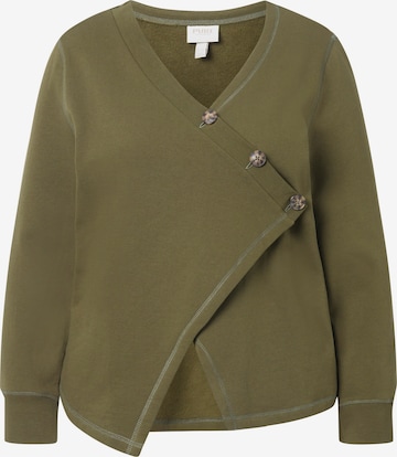 Ulla Popken Sweat jacket in Green: front