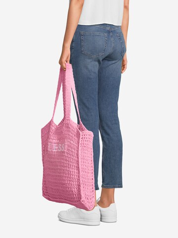 GUESS Μεγάλη τσάντα σε ροζ