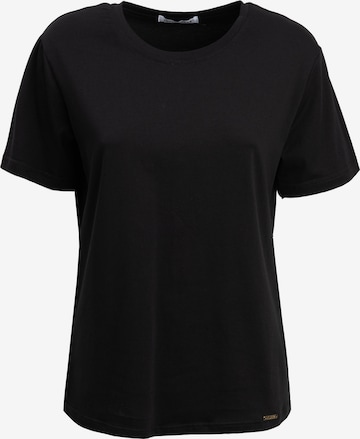 juoda Influencer Marškinėliai: priekis