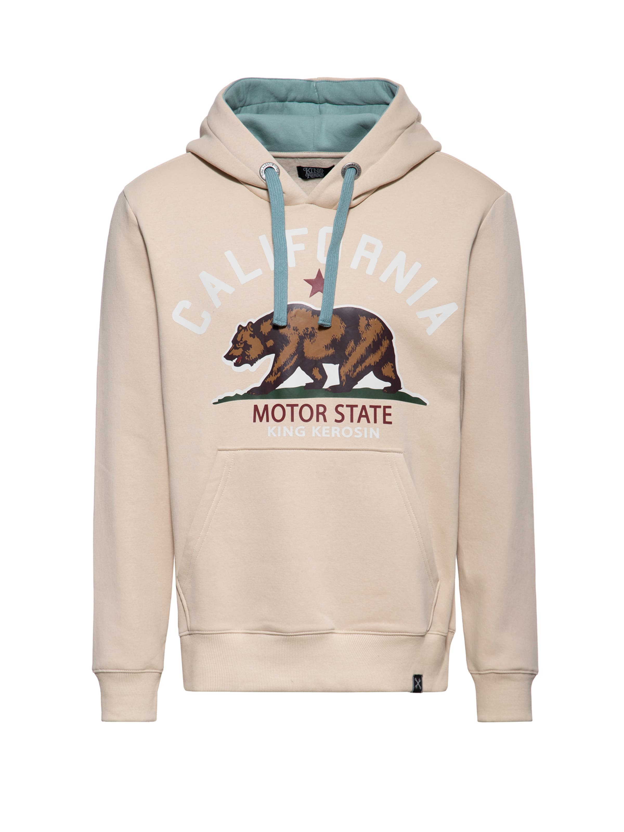 King Kerosin Sweatshirt 'California Motor State' in Beige: front