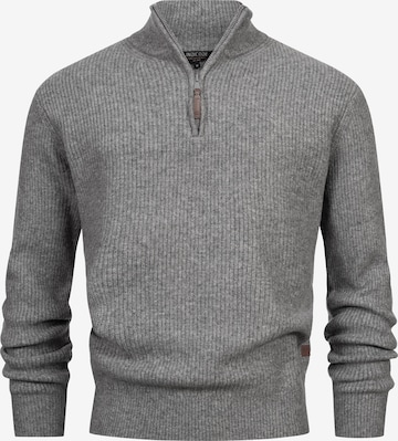 INDICODE JEANS Trui 'INPeace' in Grijs: voorkant