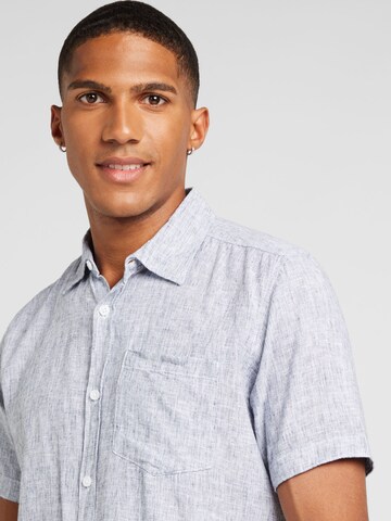 QS Slim fit Overhemd in Blauw