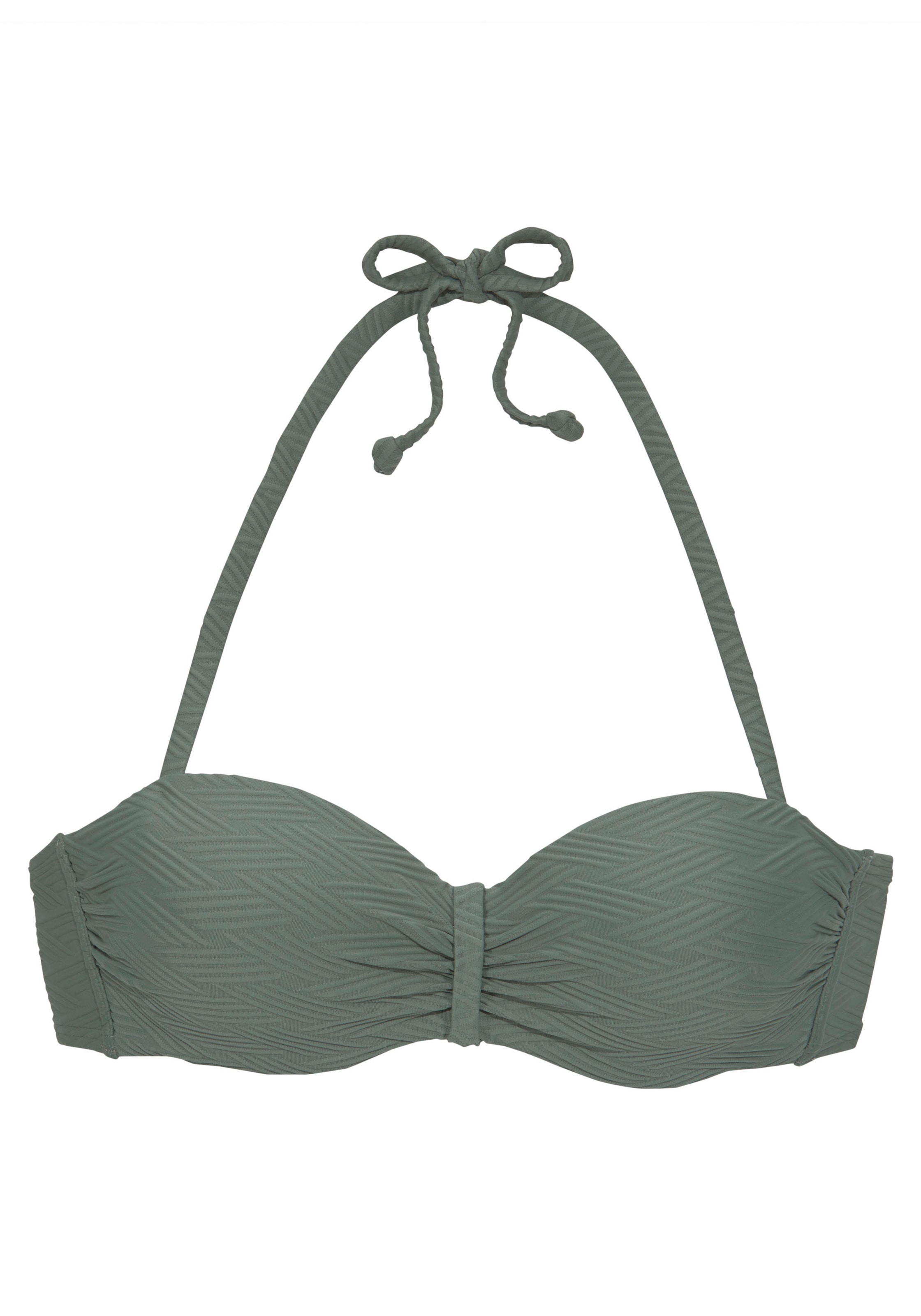 SUNSEEKER Balconette Bikini Top in Green: front