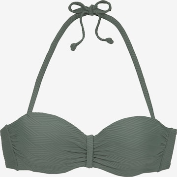 SUNSEEKER Bandeau Bikini Top in Green: front