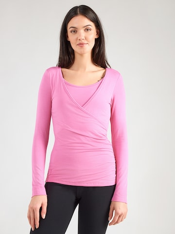 CURARE Yogawear Funkční tričko 'Flow' – pink: přední strana