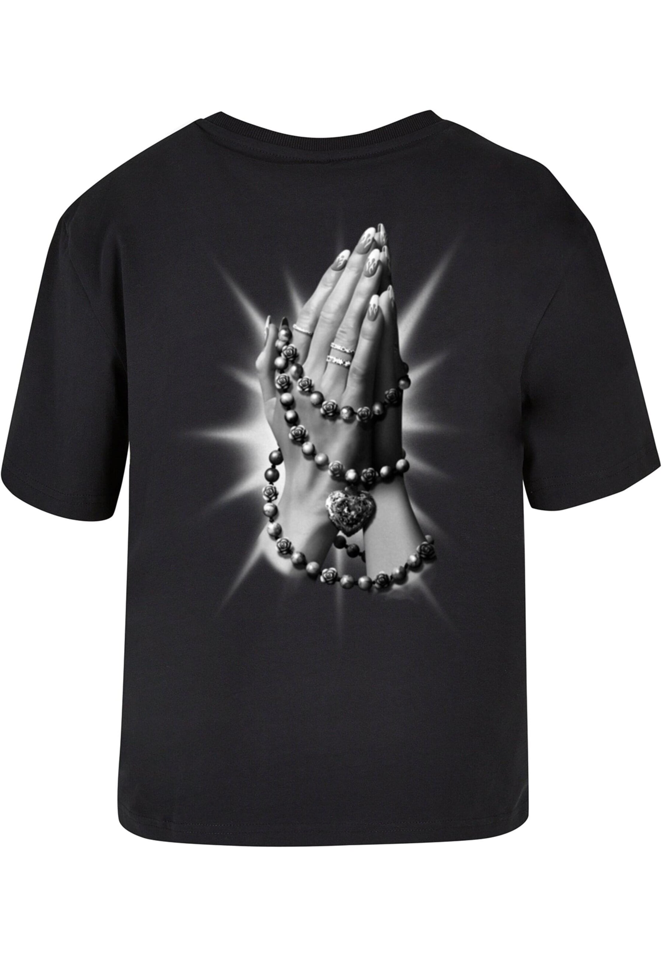 Maglietta 'Praying Hands' di Miss Tee in nero