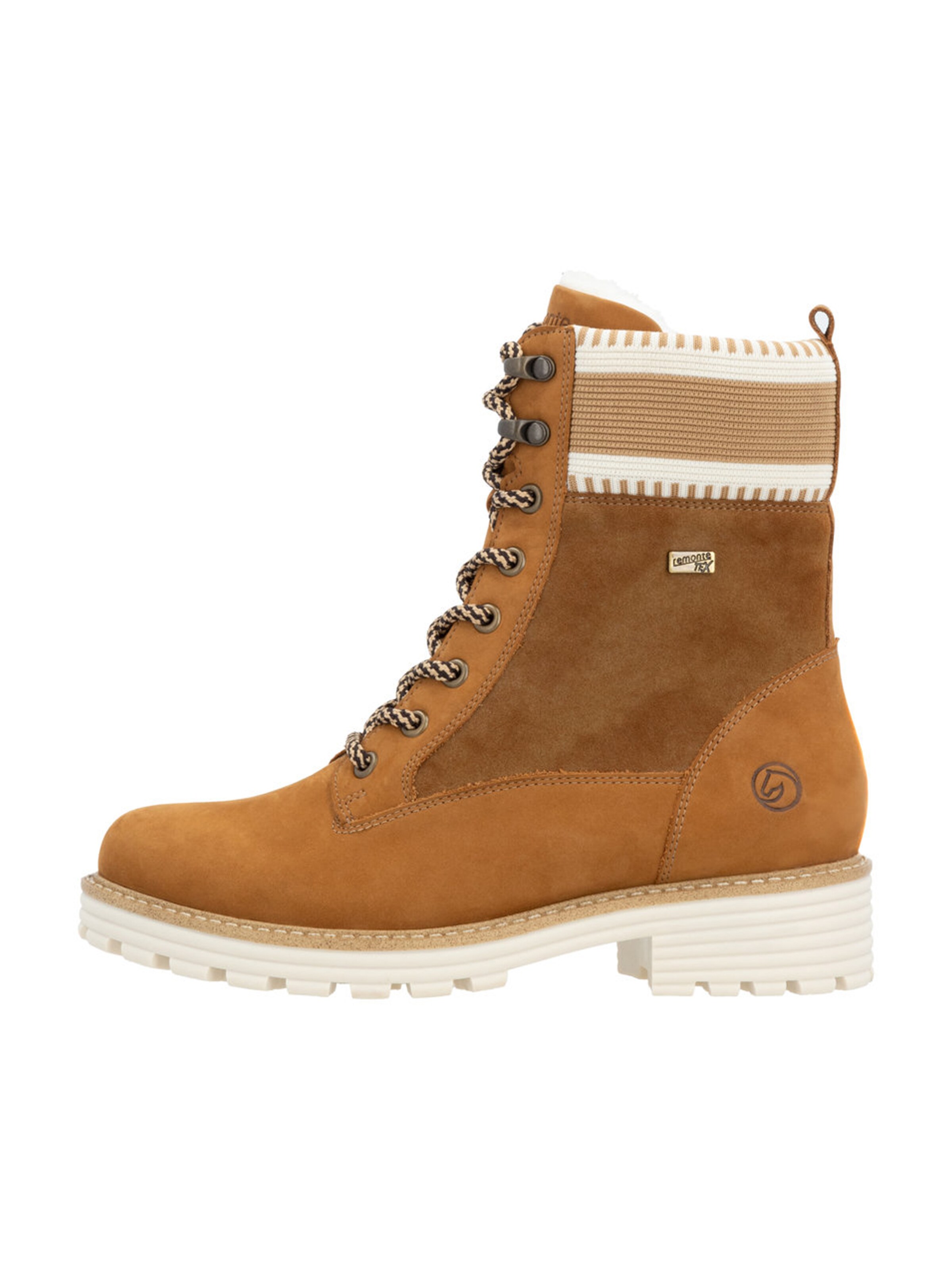 REMONTE Šněrovací kozačky – hnědá