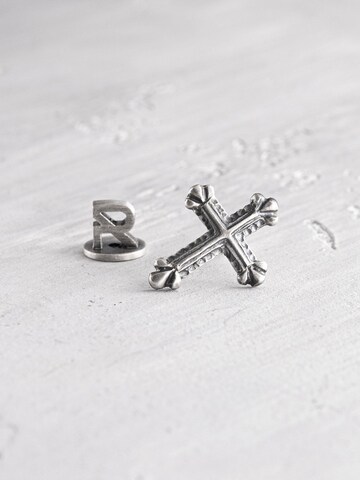 REYTEL Ohrring 'CHROME CROS' in Silber: Vorderseite