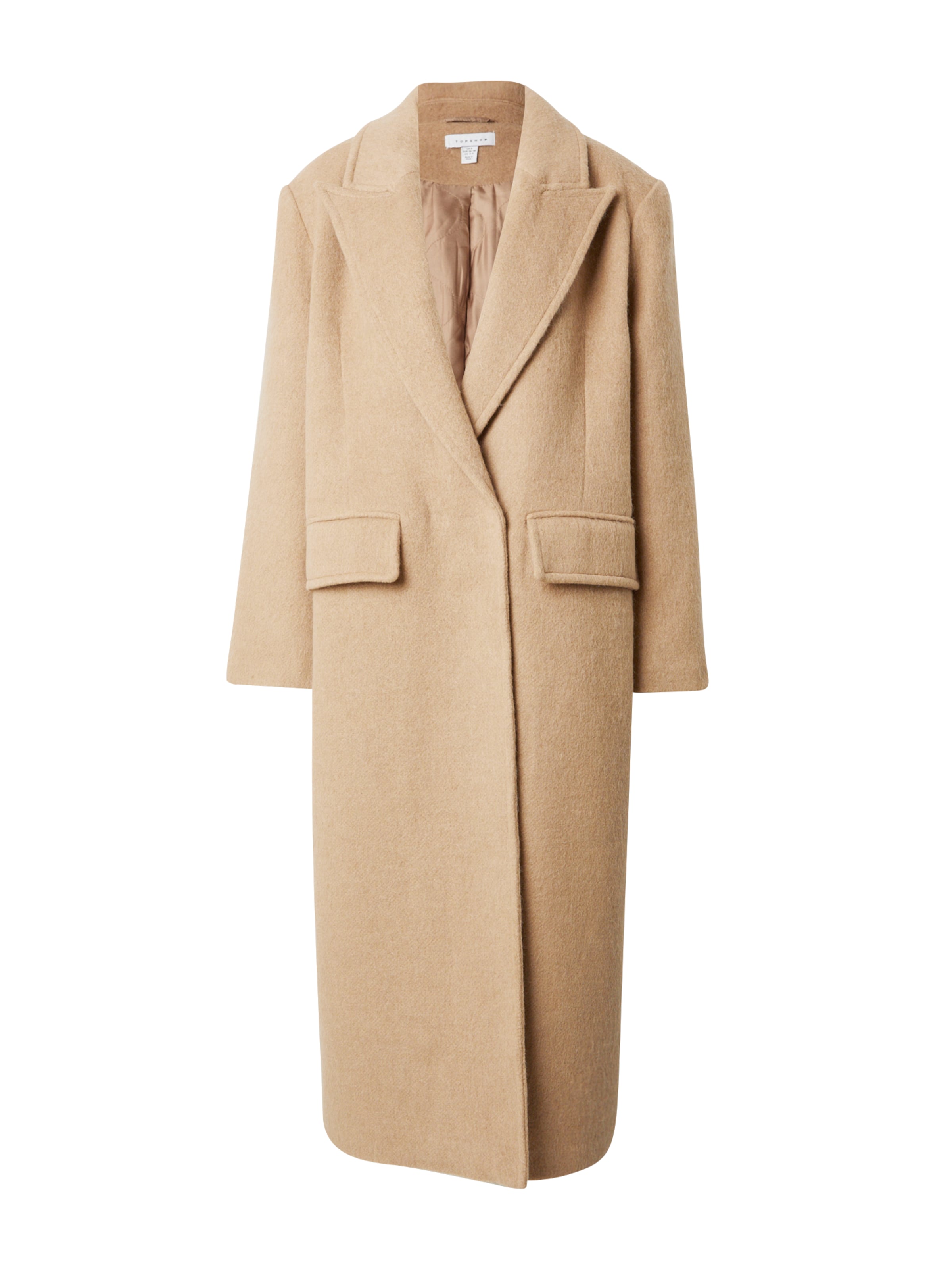 TOPSHOP Tussenmantel in Beige: voorkant