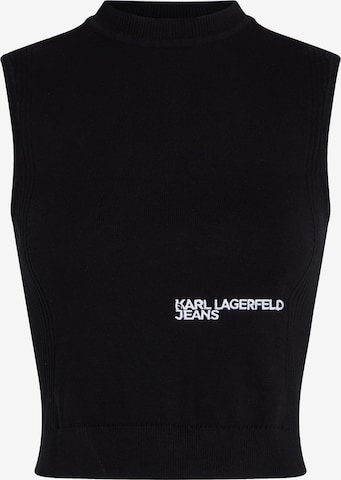 KARL LAGERFELD JEANS - Top de punto en negro: frente