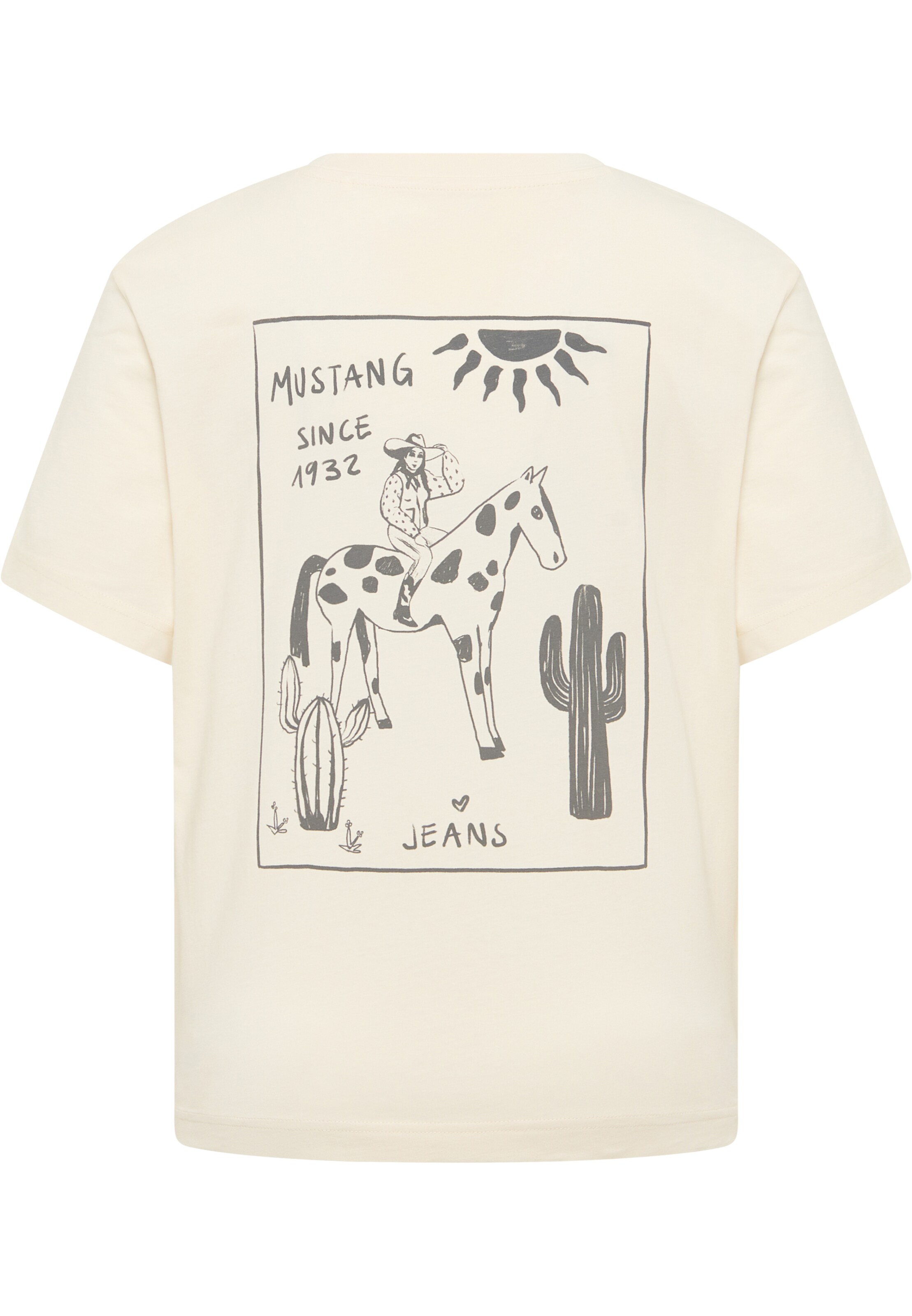 MUSTANG T-Shirt 'Floris' in Beige