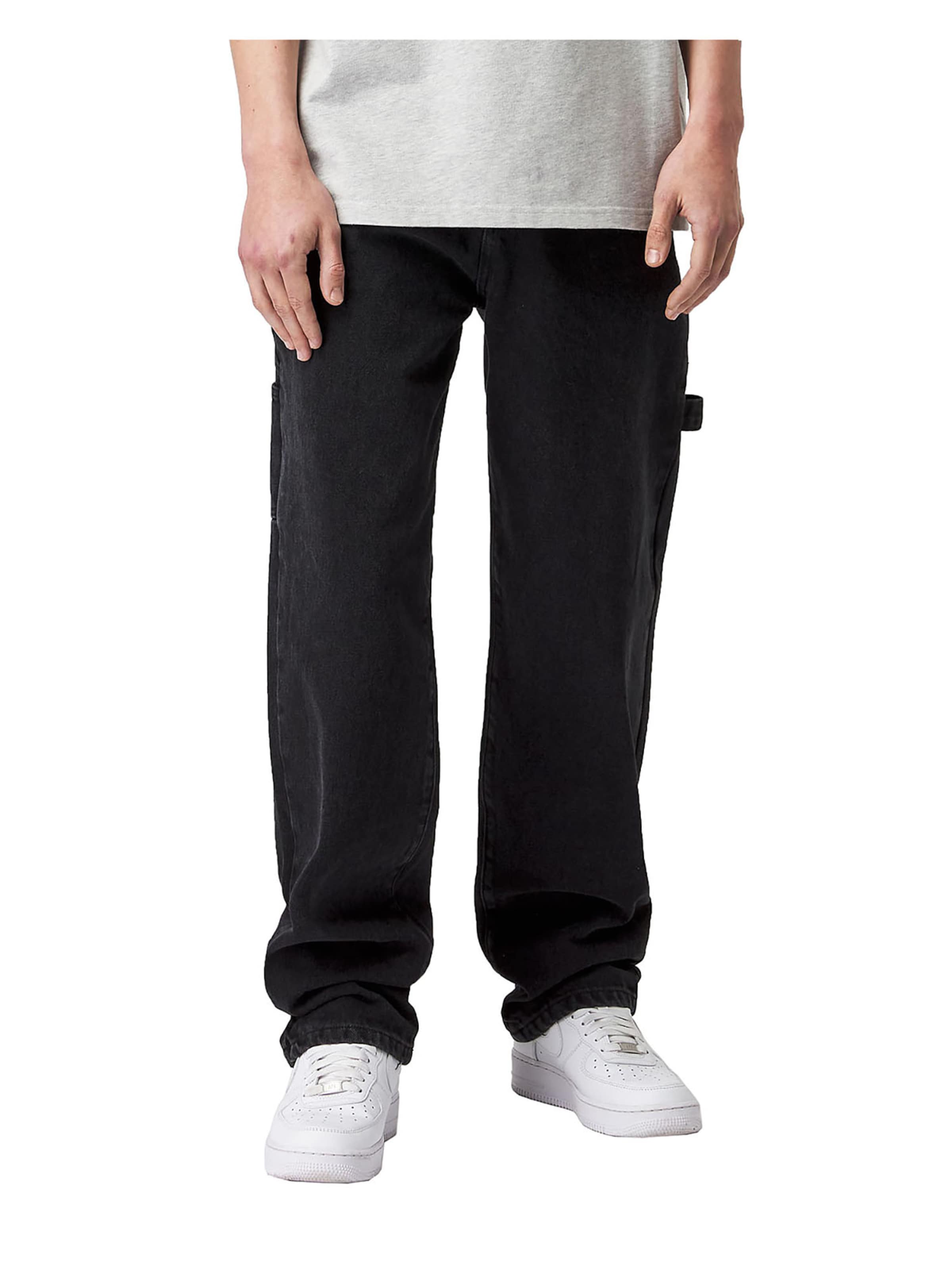 EIGHTYFIVE Baggy Jeans 'With Loop' in Schwarz: Vorderseite
