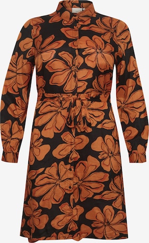 KAFFE CURVE Shirt Dress 'Fina ' in Brown: front