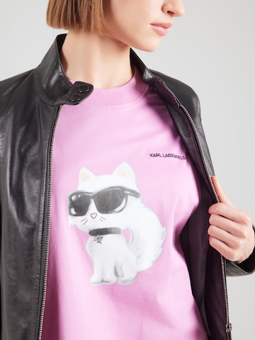 Karl Lagerfeld T-shirt 'IKON AQUARELLE' i rosa