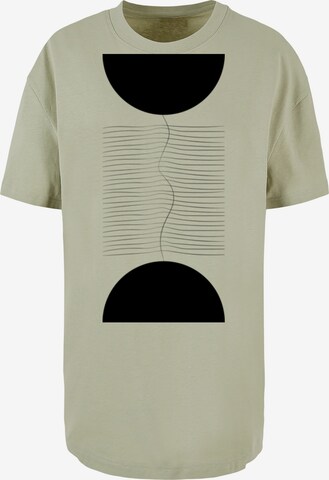 Merchcode T-Shirt 'Abstract Lines' in Grün: Vorderseite