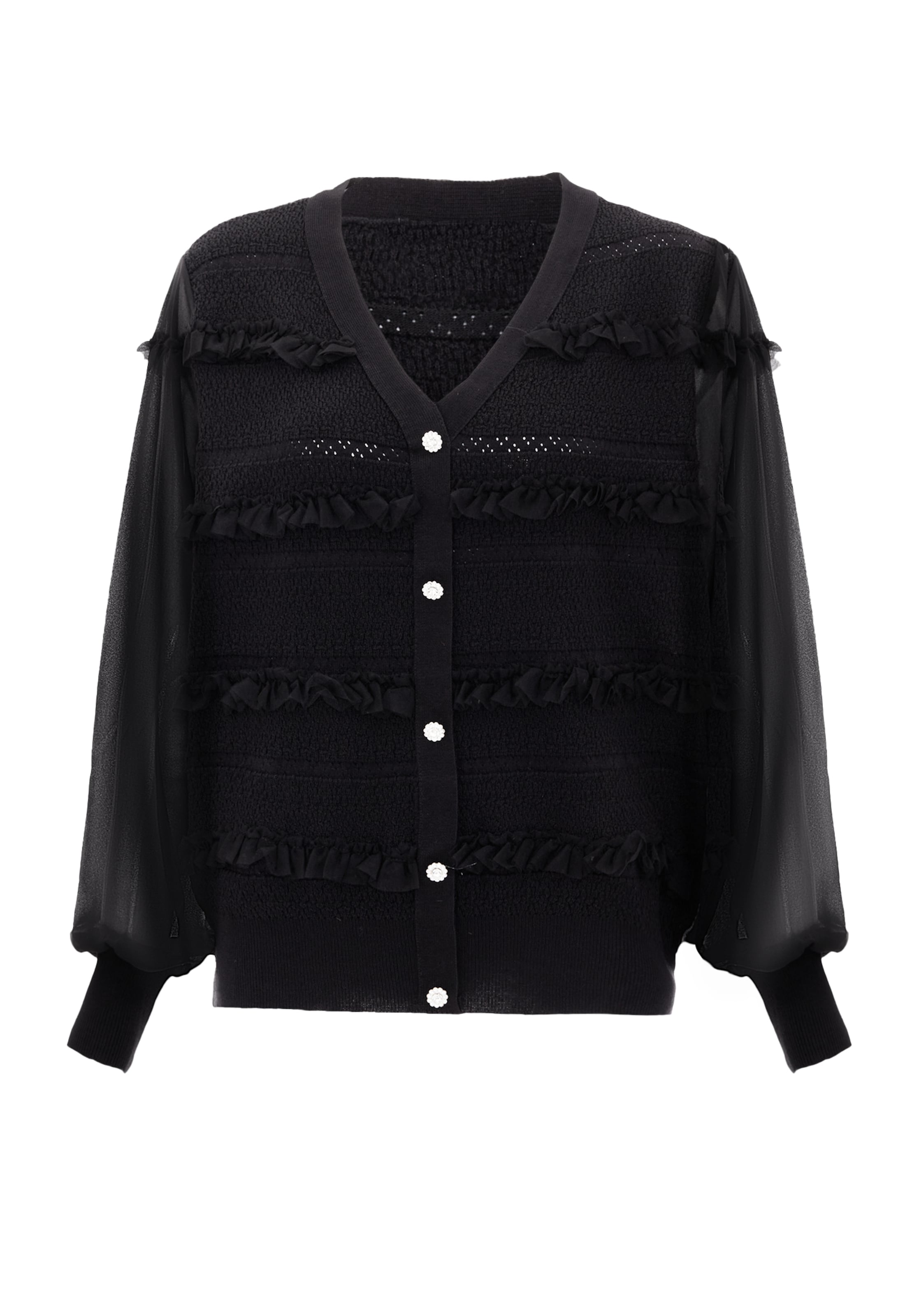 carato Knit cardigan in Black: front