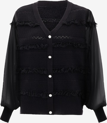 carato Knit Cardigan in Black: front